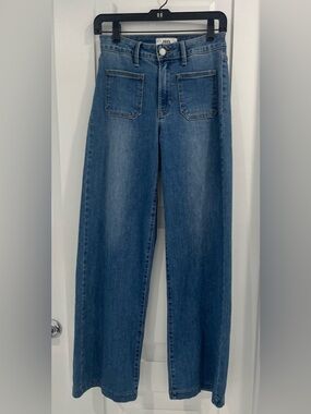 JBD  "JUST BLACK DENIM" Patch Pocket Wide Leg Jeans, Size 25